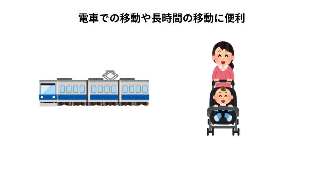 電車での移動や長時間の移動に便利