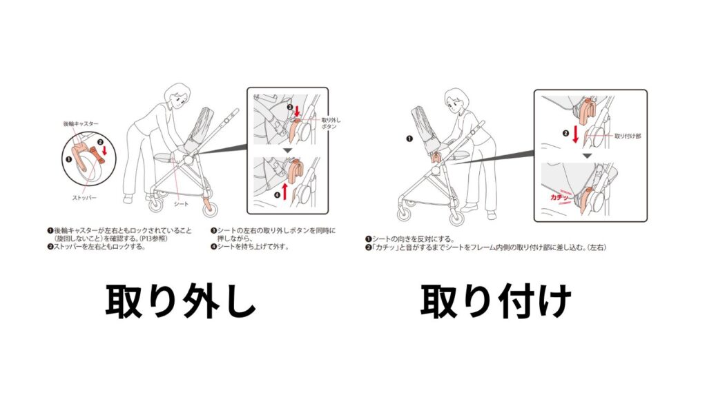 座席取り外し、取り付け